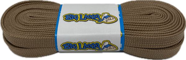 Flat Light Brown Shoelaces - 8mm wide – Big Laces