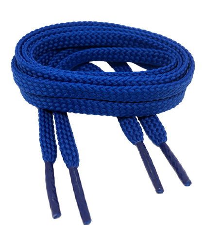 Flat Royal Blue Shoelaces - 7mm wide