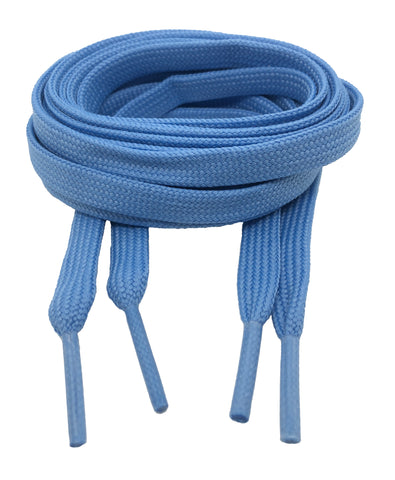Flat Sky Blue Shoelaces 8mm wide
