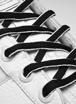 Black and White Oval Shoelaces
