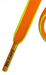 Mr Lacy Slimmies - Oval Bright Orange and Neon Lime Shoelaces