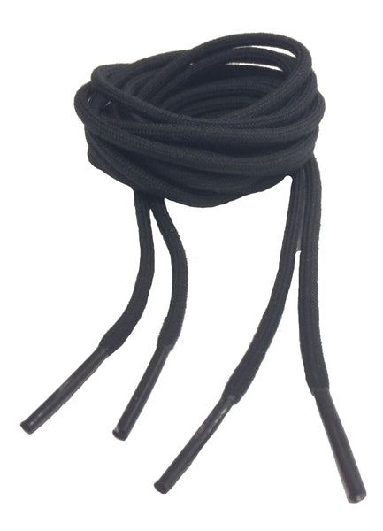 Round Cotton Black Shoelaces - 3mm wide