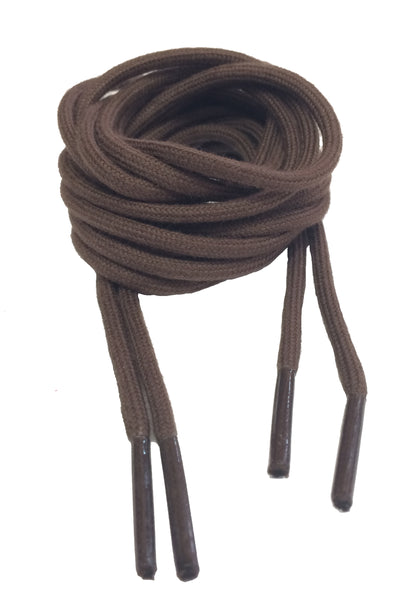 Round Cotton Brown Shoelaces - 3mm wide