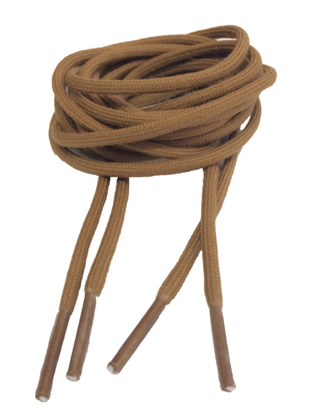 Round Cotton Light Brown Shoelaces - 3mm wide