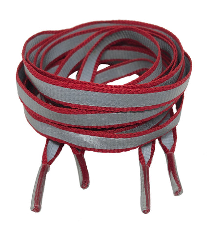Flat Reflective Red Shoelaces