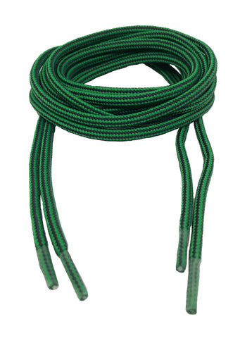 Round Strong Shoelaces/Bootlaces Green Charcoal - 4mm wide