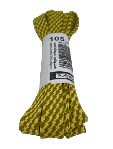 Flat Patterned Strong Shoelaces Sand Mustard - 12mm wide