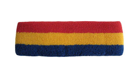 Blue Yellow and Red Sports Quality Headband