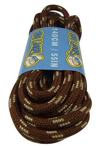 Round Light Brown and Cream Fleck Bootlaces