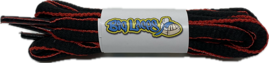 Black and Red Oval Running Shoe Shoelaces