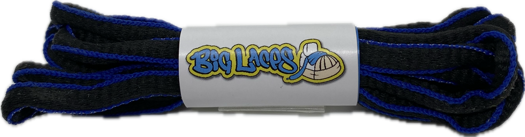 Black and Royal Blue Oval Running Shoe Shoelaces