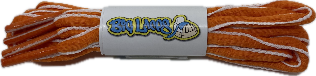 Burnt Orange and White Oval Running Shoe Shoelaces