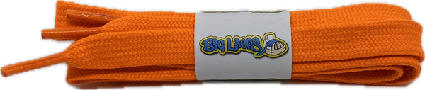 a pair of flat 11mm wide neon orange shoelaces suitable for adidas superstar shoes