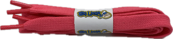 a pair of flat 11mm wide neon pink shoelaces suitable for adidas superstar shoes