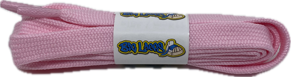a pair of flat 11mm wide pink shoelaces suitable for adidas superstar shoes