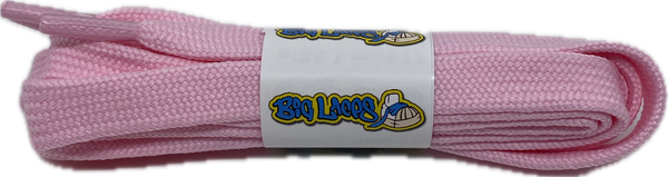 a pair of flat 11mm wide pink shoelaces suitable for adidas superstar shoes