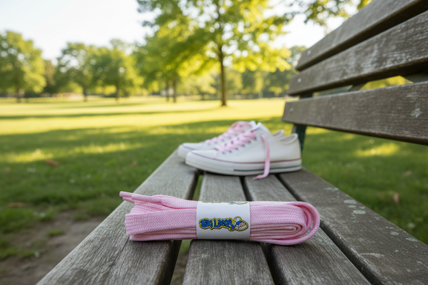 a pair of flat 11mm wide pink shoelaces suitable for adidas superstar shoes
