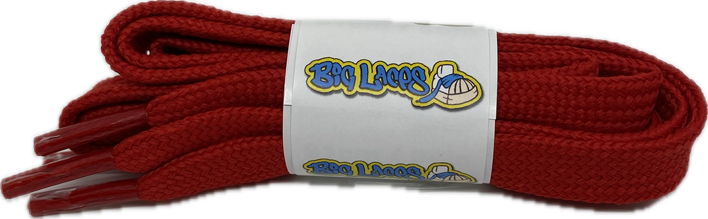 a pair of flat 11mm wide red shoelaces suitable for adidas superstar shoes
