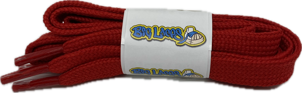 a pair of flat 11mm wide red shoelaces suitable for adidas superstar shoes
