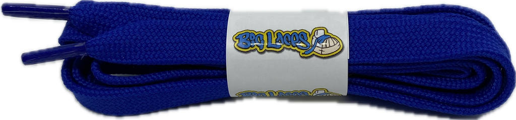 a pair of flat 11mm wide royal blue shoelaces suitable for adidas superstar shoes