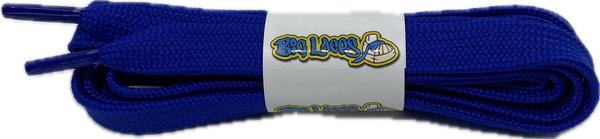 a pair of flat 11mm wide royal blue shoelaces suitable for adidas superstar shoes