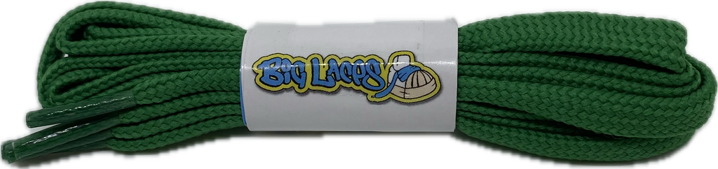 Flat_10mm_wide_Green_Shoelaces