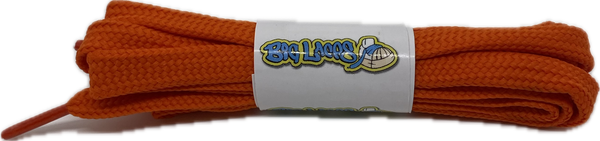 a pair of flat orange shoelaces