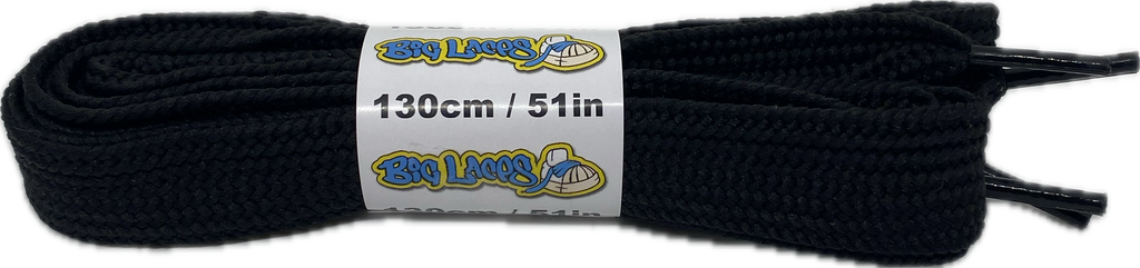 Flat Black Laces 130cm long 20mm wide
