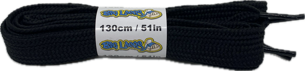 a pair of wide black shoelaces suitable for adidas superstar shoes