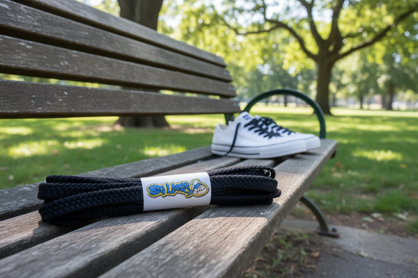 a pair of flat black 10mm wide shoelaces