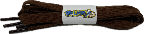 a pair of flat 8mm wide brown shoelaces
