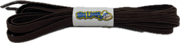 a pair of flat brown elastic laces