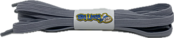 a pair of flat light grey elastic laces