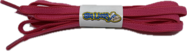 a pair of flat pink elastic laces