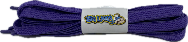 a pair of flat purple elastic laces