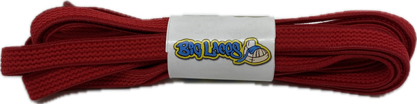 a pair of flat red elastic laces
