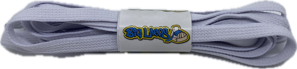 a pair of flat white elastic laces