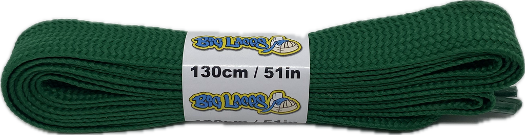 Flat Green Laces 130cm long 20mm wide