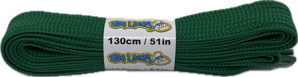 a pair of wide green shoelaces suitable for adidas superstar shoeswide