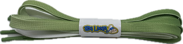 a pair of flat tie dye green 10mm wide shoelaces
