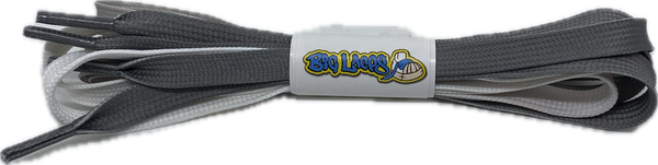 a pair of flat tie dye grey 10mm wide shoelaces

