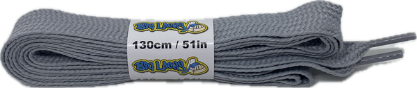 a pair of wide light grey shoelaces suitable for adidas superstar shoes