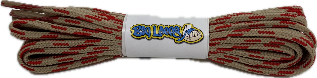 Flat_Oatmeal_Red_Walking_Boot_Laces_10mm_wide