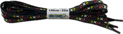 Flat_Patterned_Black_Banana_Shoelaces_10mm_wide