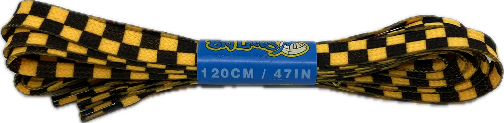 Flat_Patterned_Chess_Black_Orange_Shoelaces