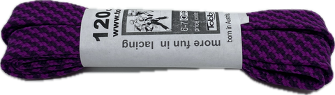 Flat Patterned Strong Shoelaces Purple Aubergine - 12mm wide