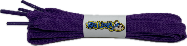 a pair of flat 8mm wide purple shoelaces