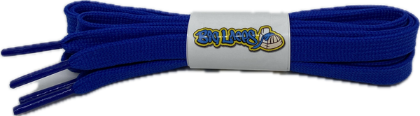 a pair of flat 8mm wide royal blue shoelaces