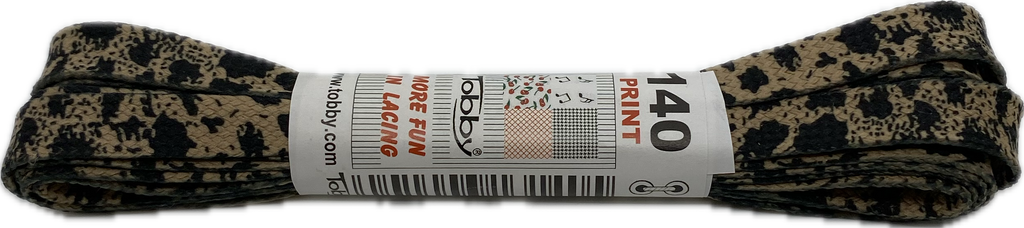 Flat Splatter Pattern Black Brown Shoelaces 140cm x 10mm
