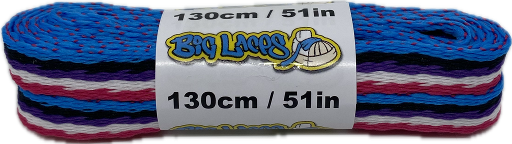 Flat Stripy Laces 130cm long 10mm wide